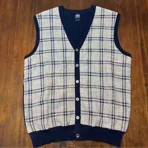 Boggi Milano Men’s Virgin Wool Button Front V-Neck Sweater Vest Waistcoat Size L